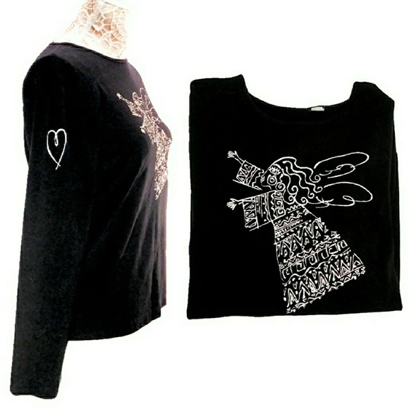 Chico's Tops - CHICOS  HEART ON MY SLEEVE ANGEL IN MY HEART TOP